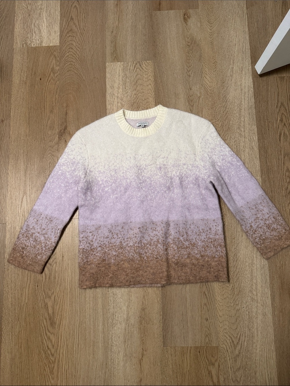 Petite Studio Cream & Lavender Ombre Crewneck Sweater